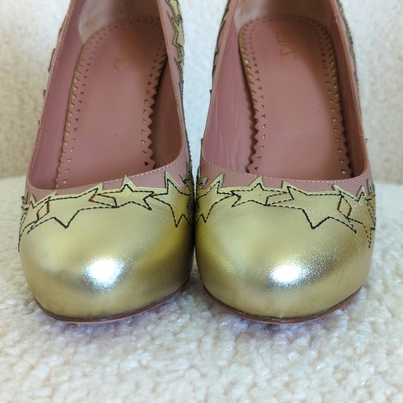 Red Valentino Gold Star-Embellished Women's Heels - Picture 3 of 12